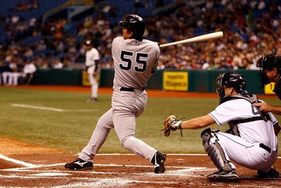 松井秀喜 レイズ戦で先制本塁打