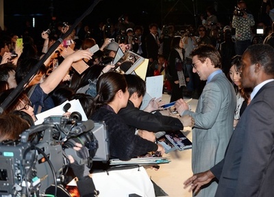 トム・クルーズ、『オブリビオン』ジャパンプレミアに登場