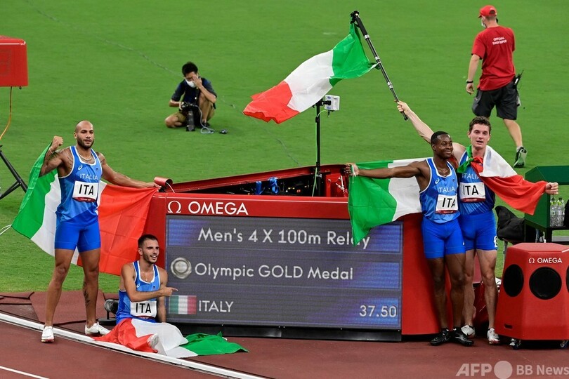 イタリアが400mリレーで初タイトル 日本は痛恨のバトンミス 写真4枚 国際ニュース Afpbb News