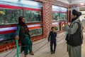 アフガニスタンのカブール動物園で、写真を撮るタリバン戦闘員（2021年9月17日撮影）。(c)BULENT KILIC / AFP