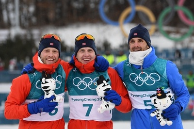 ノルウェー勢がメダル独占、男子30キロスキーアスロン