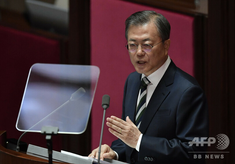 韓国大統領、防衛費増を発表 北には対話促す