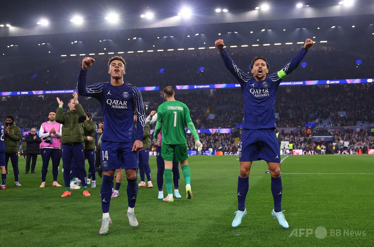 PSGが欧州CL4強入り アストン・ビラの反撃しのぐ 写真8枚 国際ニュース