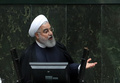 イラン議会で演説するハッサン・ロウハニ大統領（2019年12月8日撮影、資料写真）。(c)STR / AFP