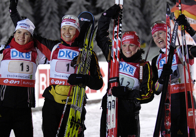 ドイツ 第4戦女子4x6キロメートルリレーで優勝