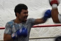 エロール・スペンス・ジュニアとの一戦を控え、地元ジェネラルサントスのジムでトレーニングするマニー・パッキャオ（2021年6月22日撮影）。(c)TED ALJIBE / AFP