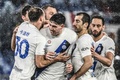 23-24イタリア・セリエA第24節、ASローマ対インテル。勝利を喜ぶインテルのアレッサンドロ・バストーニ（中央）ら（2024年2月10日撮影）。(c)Alberto PIZZOLI / AFP
