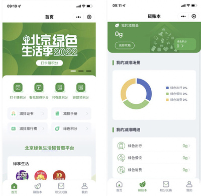 「個人炭素帳簿」アプレットが誕生、CO2排出削減行動で各種特典 北京