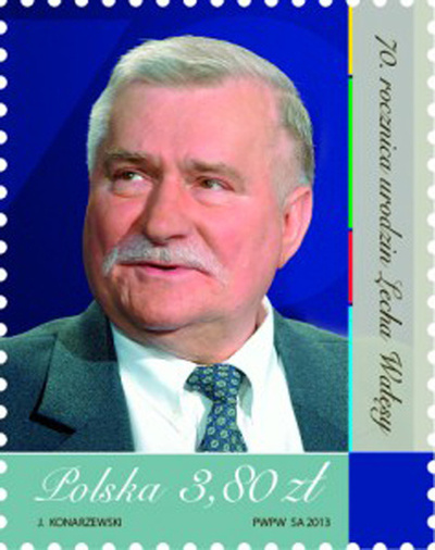ワレサ・ポーランド元大統領が70歳に、記念切手を発行