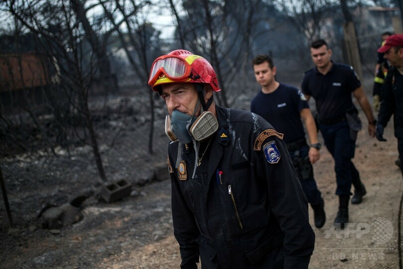ギリシャ山火事、死者74人に リゾート地の町「もはや存在しない」