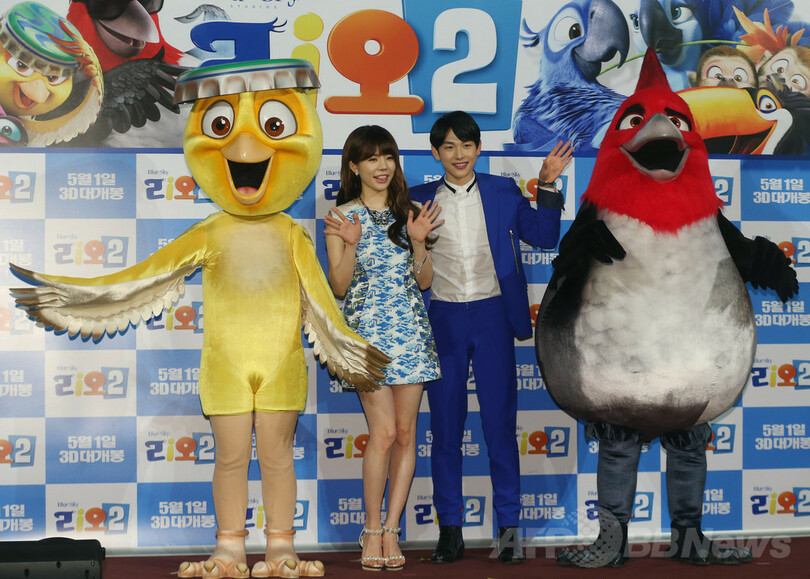アニメ映画『RIO2』の試写会イベントに、韓国版キャストも登場