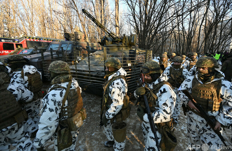チェルノブイリの廃虚で軍事訓練、市街戦想定 ウクライナ