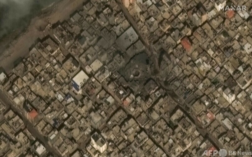 破壊されたガザ、衛星画像公開 イスラエル側の死者1200人超に