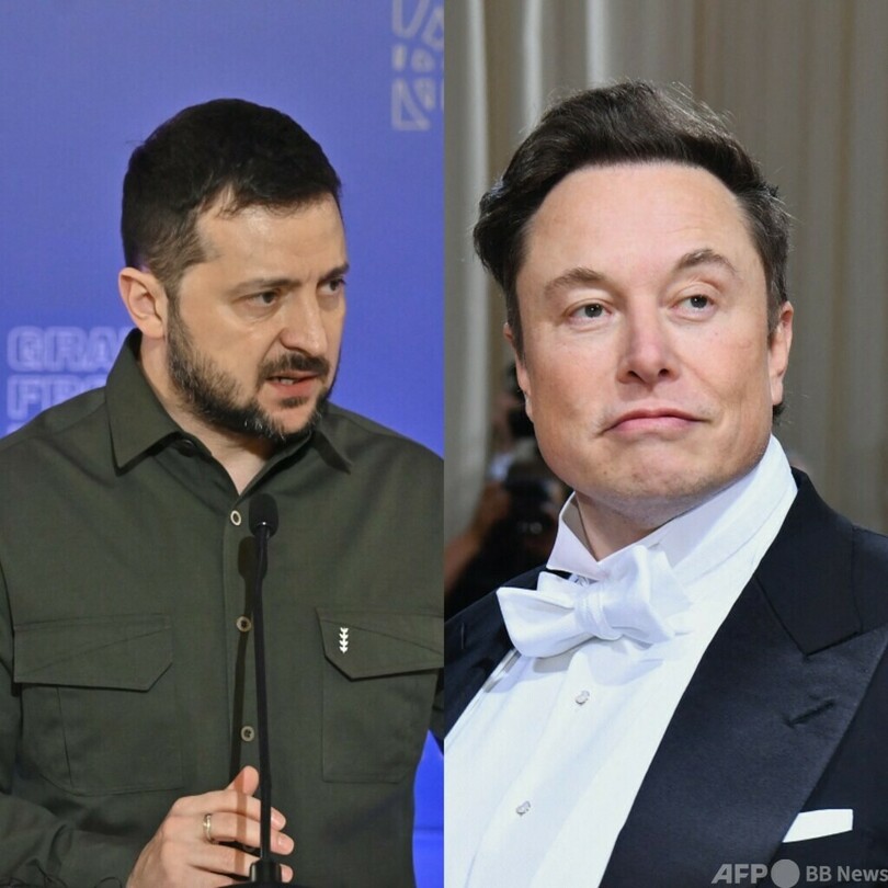 ゼレンスキー氏、マスク氏にウクライナ訪問呼び掛け 「和平案」受け