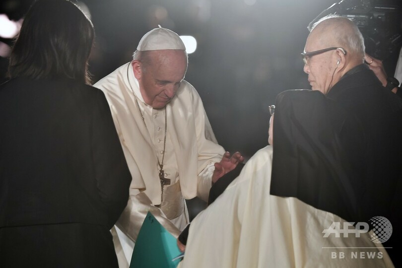 フランシスコ教皇、広島訪問 核兵器の使用は「犯罪」と訴える