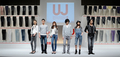 都内で開催された「ユニクロ（UNIQLO）」のジーンズブランド「UJ（ユージェー）」発表会見にて。「UJ」のデニムを着用したモデルたち（2010年2月17日撮影）。(c)AFP/ Toru YAMANAKA