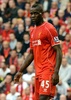 14-15イングランド・プレミアリーグ第4節、リバプール（Liverpool FC）対アストン・ビラ（Aston Villa）。試合に出場したリバプールのマリオ･バロテッリ（Mario Barwauh Balotelli、2014年9月13日撮影）。(c)AFP/PAUL ELLIS