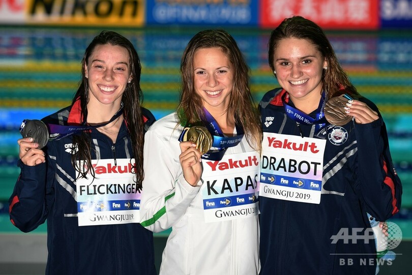 ドレッセルが男子100m自由形制し今大会3冠、世界水泳