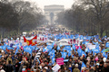 フランス・パリ（Paris）で13日、同性結婚の合法化に反対する抗議デモが行われ、警察発表で34万人が市内を行進した。主催者発表によると参加者は80万人。

与党・社会党が推進する同性婚合法化法案は月末に議会で審議される予定だが、フランスで2大宗教人口を持つキリスト教カトリックとイスラム教の信者の多くが反発しているほか、野党の右派政党も反対している。

写真は、極右政党「国民戦線（FN）」が主催した同性婚合法化反対デモに参加した人々（2012年1月13日撮影）。(c)AFP/THOMAS COEX