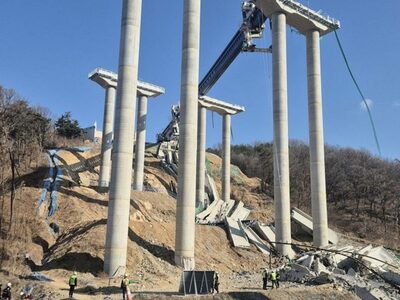 韓国・高速道路建設現場事故…死亡2人、重傷6人、軽傷1人