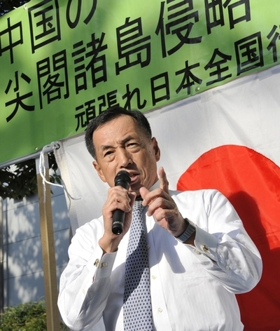 元空幕長らの団体が代々木で集会、中国対応で民主党政権を批判