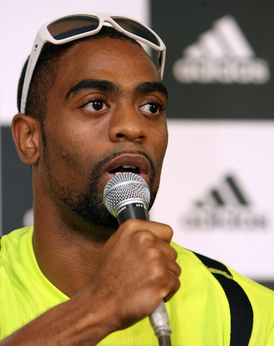 世界陸上開幕を控えタイソン・ゲイが記者会見に出席