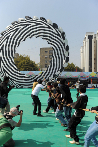 色も形も多彩、インドのたこ揚げ大会