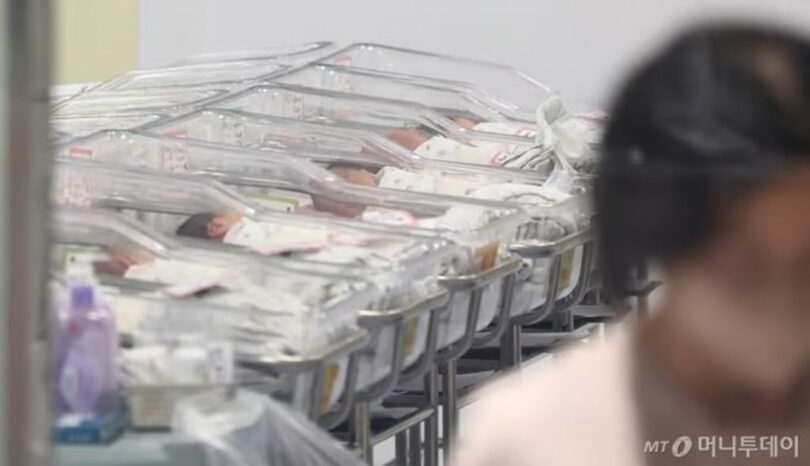 病院で新生児を世話する看護師(c)news1