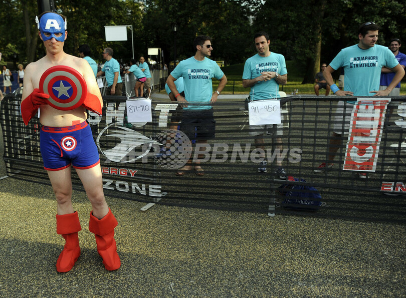 下着姿でダッシュ、NYセントラルパーク
