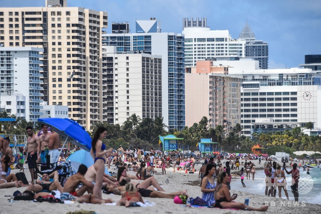 新型ウイルス流行も若者はビーチに 米マイアミ 自粛呼び掛け 写真8枚 国際ニュース Afpbb News