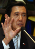 2007年11月21日、京都の同志社大学（Doshisha University）で講演する、台湾の野党・国民党（Kuomintang、KMT）の総統候補、馬英九（Ma Ying-jeou）前党主席。(c)AFP/TOSHIFUMI KITAMURA