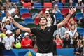 男子テニス、上海マスターズ、シングルス準々決勝。勝利を喜ぶテイラー・フリッツ（2024年10月11日撮影）。(c)Hector RETAMAL/ AFP