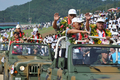 韓国の慶尚北道・漆谷郡（Chilgok）にある、朝鮮戦争時の1950年の洛東江の戦闘（Nakdong River Battle）跡地で3日、韓国軍や米軍兵士、退役軍人らが参加し、当時の戦闘を再現する行事が行われた。

写真はパレードを行進する韓国軍の退役軍人（2010年9月3日撮影）。(c)AFP/KIM JAE-HWAN