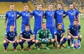 2018年サッカーW杯ロシア大会欧州予選グループI、ウクライナ対アイスランド。試合前の写真撮影に臨むアイスランドの選手（2016年9月5日撮影）。(c)AFP/SERGEI SUPINSKY