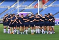 ラグビーW杯日本大会、プールA初戦のアイルランド戦を控え、横浜国際競技場でトレーニングに臨むスコットランドの選手（2019年9月20日撮影）。(c)Kazuhiro NOGI / AFP