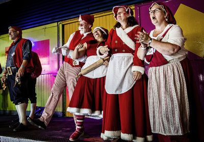 サンタが「5種競技」に挑戦、デンマーク