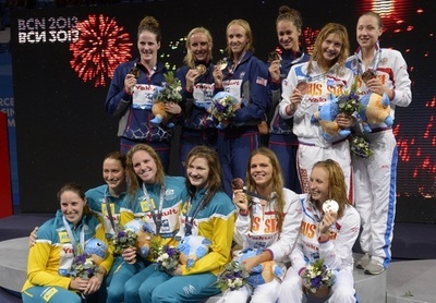 米国が女子4x100mメドレーリレーで金、フランクリン6冠 第15回世界水泳