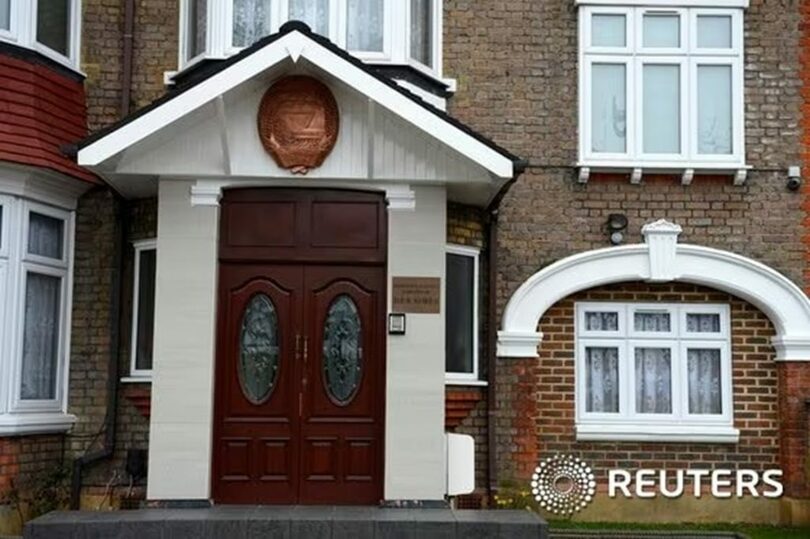 英国ロンドン西部の住宅街にある北朝鮮大使館(c)news1