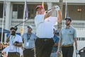 男子ゴルフ、リブゴルフ・インビテーショナル最終戦、米マイアミ大会の開幕を控え、トランプ・ナショナル・ドラール・ゴルフクラブでプレーするドナルド・トランプ氏（2022年10月27日撮影）。(c)Giorgio VIERA/ AFP