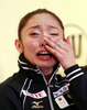 写真は、優勝が決まり涙を流す安藤。(c)AFP/YOSHIKAZU TSUNO