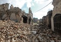 地震で被災したシリア北部アレッポの旧市街（2023年2月7日撮影）。(c)Louai Beshara / AFP
