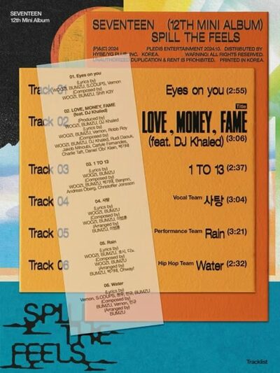 SEVENTEEN、「SPILL THE FEELS」のタイトル曲は「LOVE, MONEY, FAME」…14日にカムバック