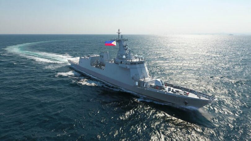 HD現代重工業が2020年にフィリピン海軍に引き渡した護衛艦「ホセ・リサール」＝HD現代重工業(c)KOREA WAVE