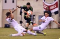 北中米カリブ海サッカー連盟ゴールドカップ準々決勝、メキシコ対コスタリカ。得点を狙うメキシコのオリベ・ペラルタ（2015年7月19日撮影）。(c)AFP/JEWEL SAMAD