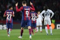 サッカー欧州チャンピオンズリーグ、決勝トーナメント1回戦第2戦、FCバルセロナ対ナポリ。3点目のゴールを喜ぶFCバルセロナのロベルト・レワンドフスキ（2024年3月12日撮影）。(c)LLUIS GENE/ AFP