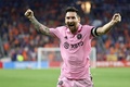 サッカーUSオープンカップ準決勝、FCシンシナティ対インテル・マイアミ。チーム2点目のゴールを喜ぶインテル・マイアミのリオネル・メッシ（2023年8月23日撮影）。(c)Andy Lyons/Getty Images/AFP