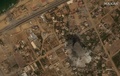 ガザ地区で、イスラエル軍の攻撃を受け立ち上る煙を捉えた衛星画像。米宇宙技術会社マクサー・テクノロジーズ提供（2023年10月10日撮影）。(c)AFP PHOTO / Satellite image ©2023 Maxar Technologies