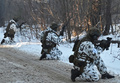 ウクライナ北部プリピャチで行われた軍事訓練（2022年2月4日撮影）。(c)Sergei Supinsky / AFP