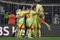 サッカーUEFAネーションズリーグ、リーグA・グループ4、スイス対スペイン。勝利を喜ぶスペインの選手（2024年9月8日撮影）。(c)Fabrice COFFRINI / AFP