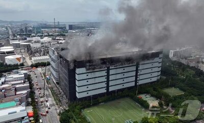 韓国・仁川のクーパン物流センター火災、崩落の恐れで周辺に避難命令